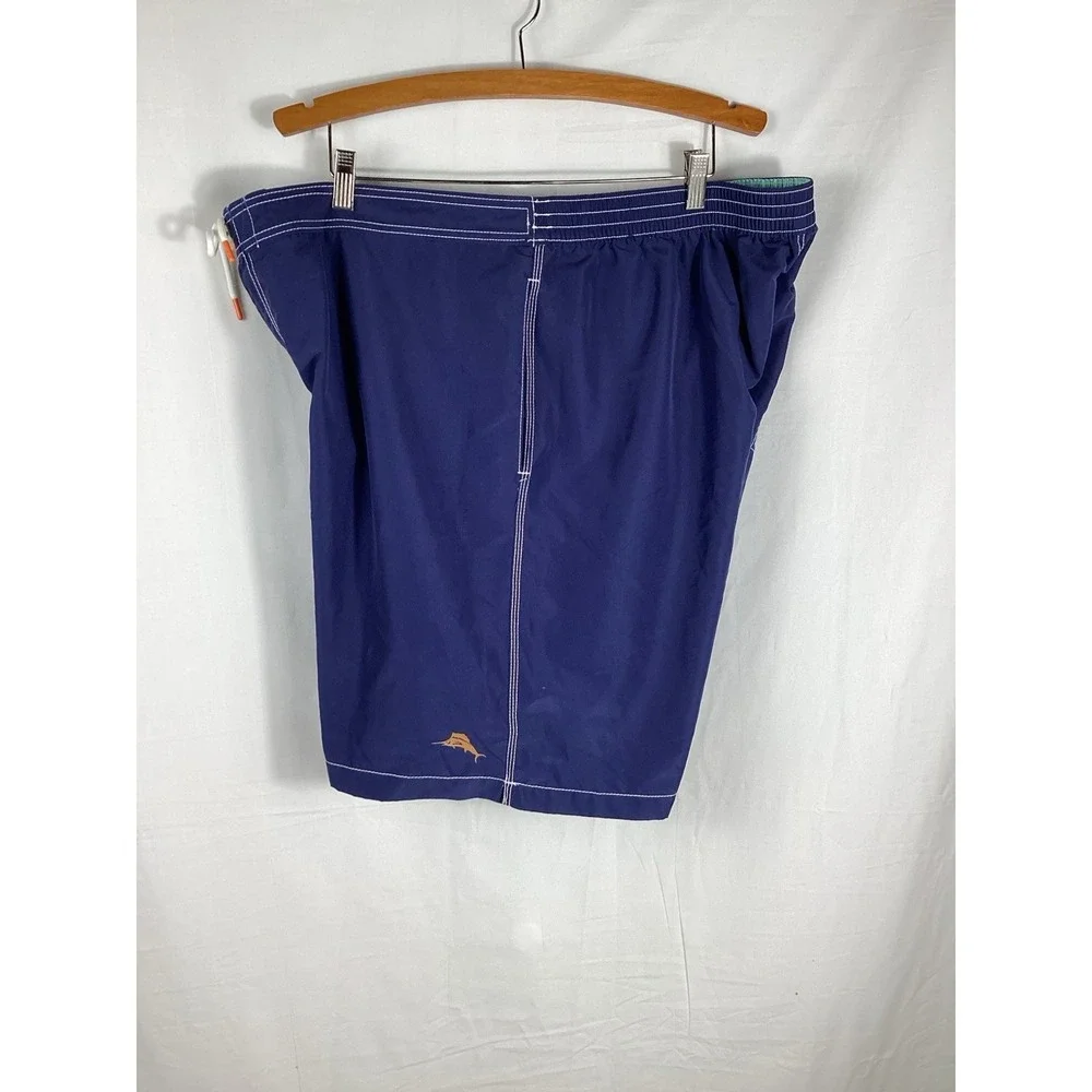 TOMMY BAHAMA Baja Lei Blue Swim Trunks With Liner Big Mens Size 2XLB